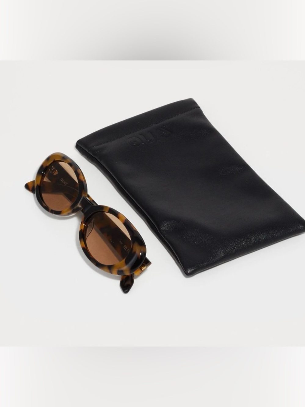 New Quay Feel cute Tortoiseshell Oval Sunglasses - Brown Lenses - Picture 7 of 12